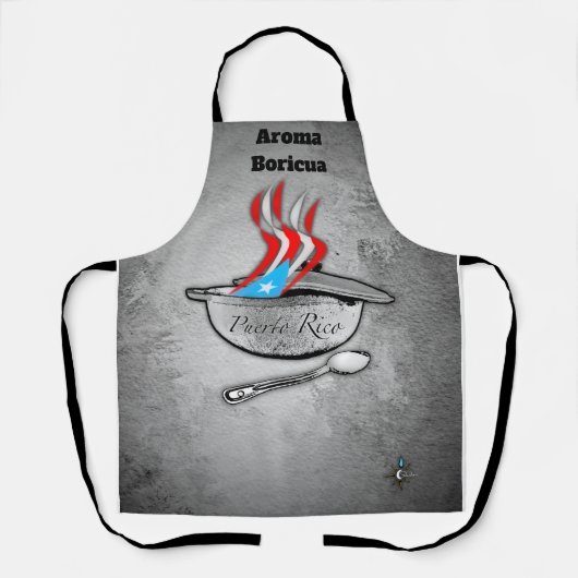 Puerto Rico Flag Aroma Over Print Medium Apron Schort (Voorkant)