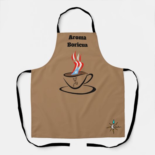 Puerto Rico Flag Aroma Over Print Medium Apron Schort (Voorkant)
