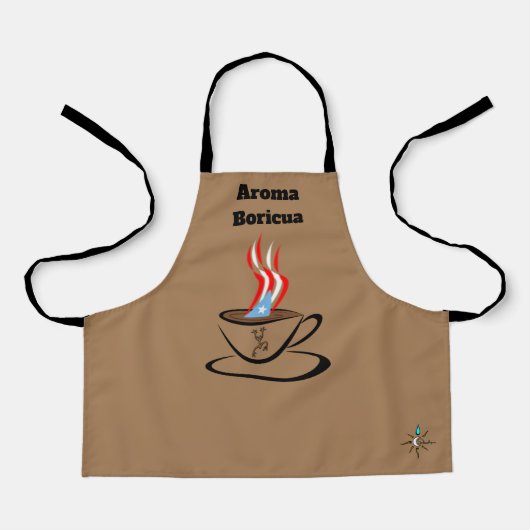 Puerto Rico Flag Aroma Over Print Small Apron Schort (Voorkant)