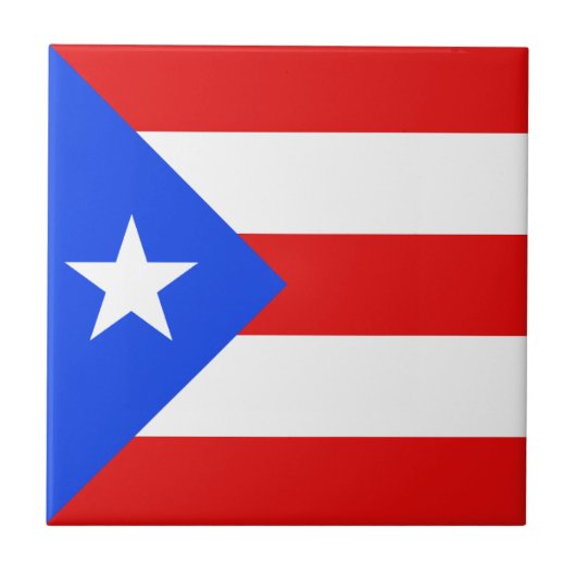 Puerto Rico Flag Ceramic Tile Tegeltje (Voorkant)