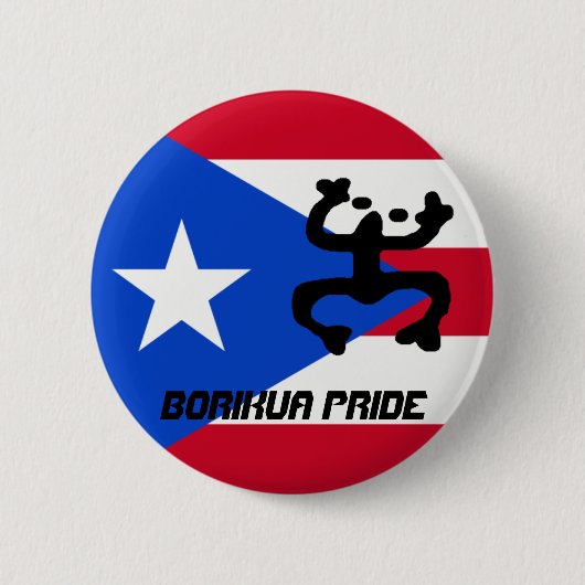 Puerto Rico Flag & Coqui Button (Voorkant)
