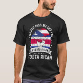 Puerto Rico Flag Costa Rica Grown Humor Pride T-shirt (Voorkant)