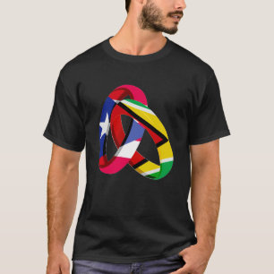 Puerto Rico Flag Guyana Grown Ring Marriage Weddin T-shirt