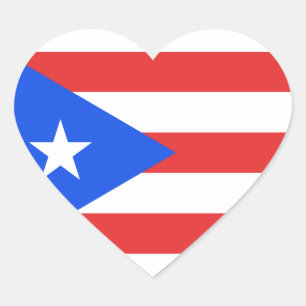 Puerto Rico Flag Hart Sticker