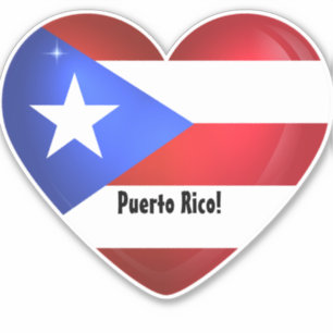 Puerto Rico Flag Heart Car Decal Sticker