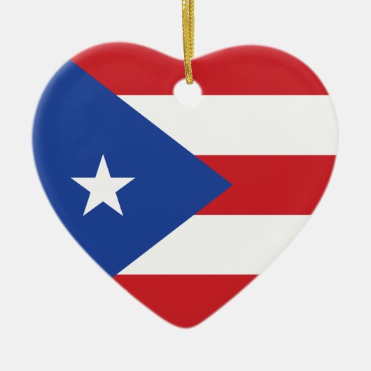 Puerto Rico Flag Heart Ornament (Voorkant)
