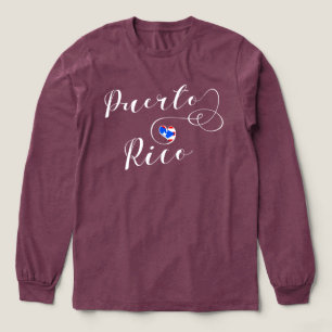 Puerto Rico Flag Heart, Puerto Ricaans design Tri-Blend Shirt