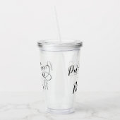 Puerto Rico Flag Heart Script, Puerto Ricaanse vla Acryl Drinkbeker (Links)