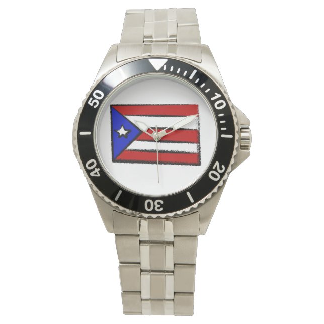 Puerto Rico Flag Horloge (Voorkant)