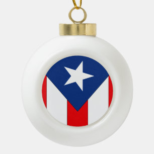 Puerto Rico Flag Keramische Bal Ornament