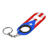 Puerto Rico Flag Mini Flessenopener (Voorkant Gekanteld)