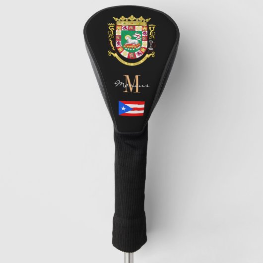 Puerto Rico & Flag Monogrammed Golf Clubs Hoesjes Golfheadcover (Voorkant)