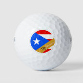 Puerto Rico Flag, Monogrammed Willson Ultra Golfballen (Voorkant)
