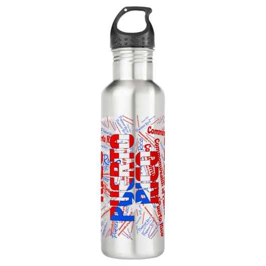 Puerto Rico Flag Patriotic Waterfles (Voorkant)