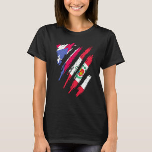 Puerto Rico Flag Peru Groot Patriot Country Stripe T-shirt