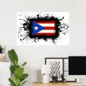 Puerto Rico Flag Poster (Thuiskantoor)
