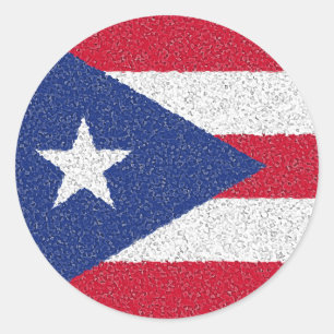 PUERTO RICO FLAG RONDE STICKER