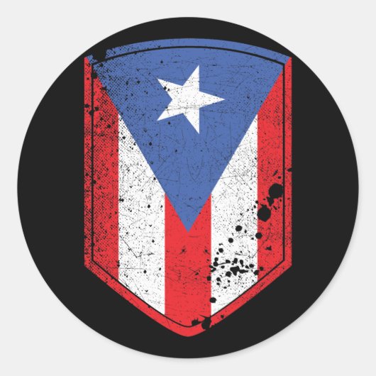 Puerto Rico Flag Ronde Sticker (Voorkant)