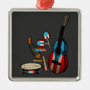 Puerto Rico Flag   Traditionele Boricua-instrument Metalen Ornament