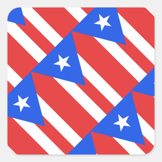 Puerto Rico Flag Vierkante Sticker (Voorkant)