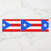 Puerto Rico Flag Waterfles Etiket (Enkel label)
