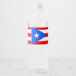 Puerto Rico Flag Waterfles Etiket