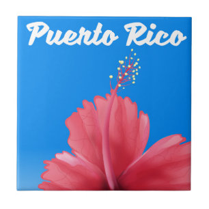 Puerto Rico Flor de maga-reisposter Tegeltje