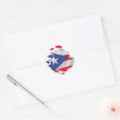 Puerto Rico gescheurde vlag Ronde Sticker (Envelop)