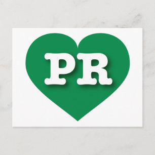 Puerto Rico Green Heart - I Love PR Briefkaart