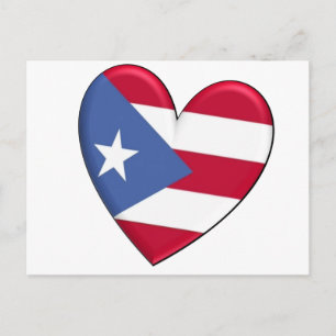Puerto Rico Heart Flag Briefkaart