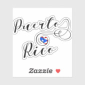 Puerto Rico Heart Flag Sticker (Vel)