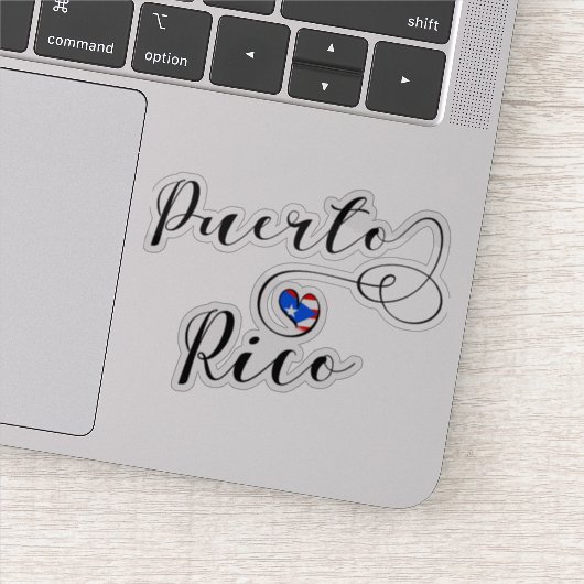 Puerto Rico Heart Flag Sticker (Detail)