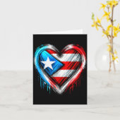 Puerto Rico Heart Puerto Rican Flag Kaart (Gele Bloem)