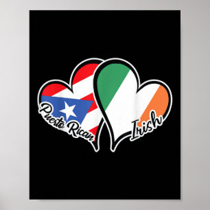 Puerto Rico Ierland Vlag half Puerto Ricaanse helf Poster