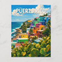 Puerto Rico Illustratie Reis Kunst Vintage