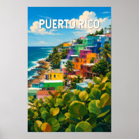 Puerto Rico Illustratie Reis Kunst Vintage
