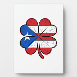 Puerto Rico klaver vlag vintage gravure vector D Fotoplaat