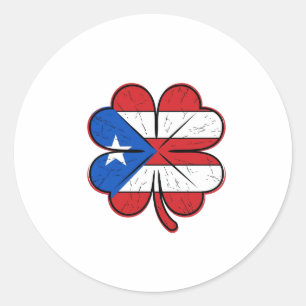 Puerto Rico klaver vlag vintage gravure vector D Ronde Sticker