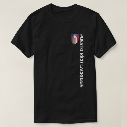 Puerto Rico Lacrosse Crest LONG UITZICHT T-shirt (Design voorkant)