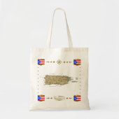 Puerto Rico Map + Flags Bag Tote Bag (Voorkant)