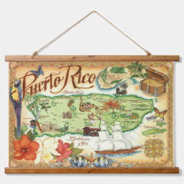 Puerto Rico Map Hangend Wandkleed