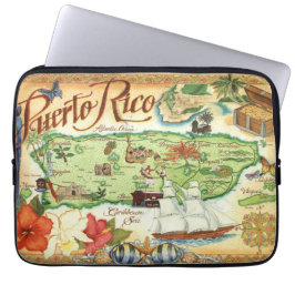Puerto Rico Map Laptop Sleeve