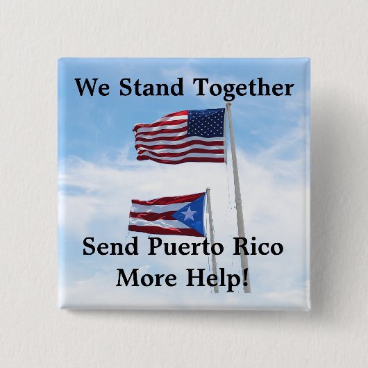 Puerto Rico meer hulp bij orkaanrampen Vierkante Button 5,1 Cm (Voorkant)