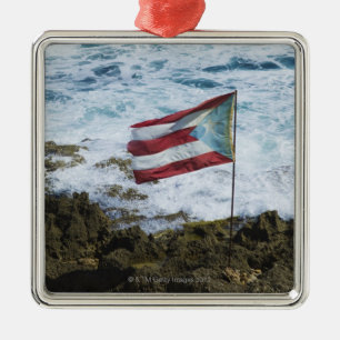 Puerto Rico, Old San Juan, vlag van Puerto-rijst Metalen Ornament