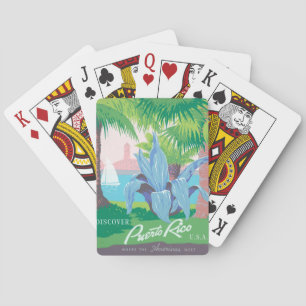 Puerto Rico onbewerkte  foto's Oud esthetisch Pokerkaarten