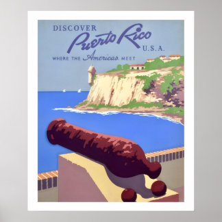Puerto Rico Oude Reisposter Print