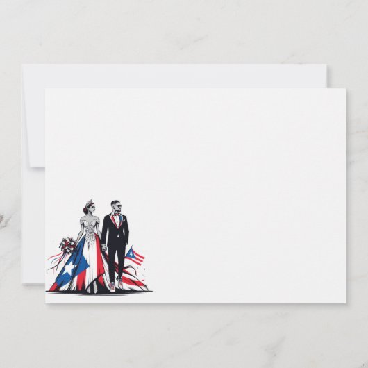 Puerto Rico paar bruiloft uitnodiging (Achterkant)