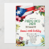 Puerto Rico party theme invitation (Devant / Derrière)