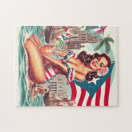 Puerto Rico Pin-Up Legpuzzel (Horizontaal)