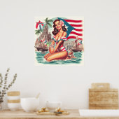  Puerto Rico Pin-Up Poster (Keuken)